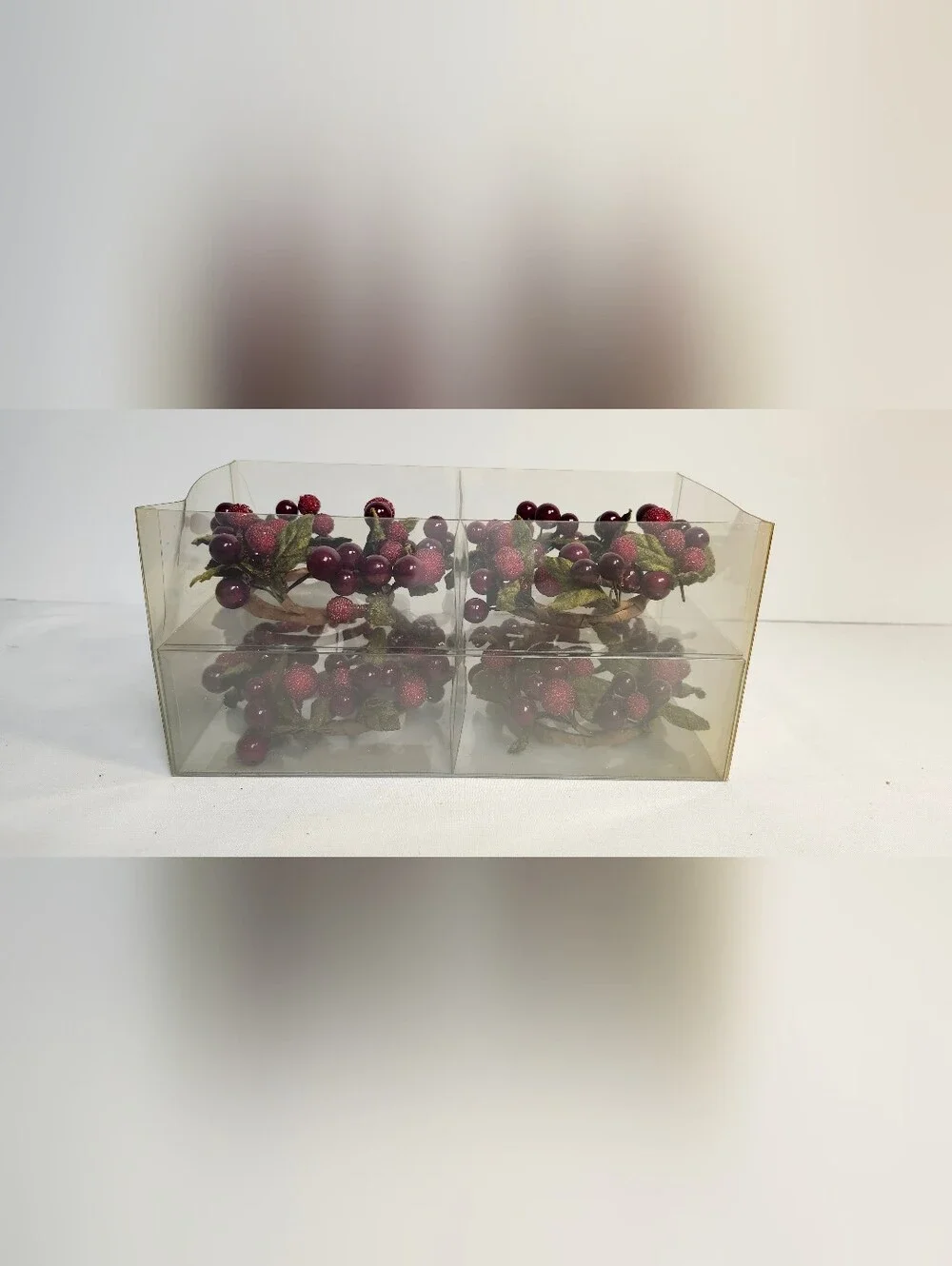 Decorative Berry Candle Ring Set Of 4